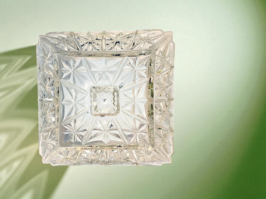 Square glass flush mount light
