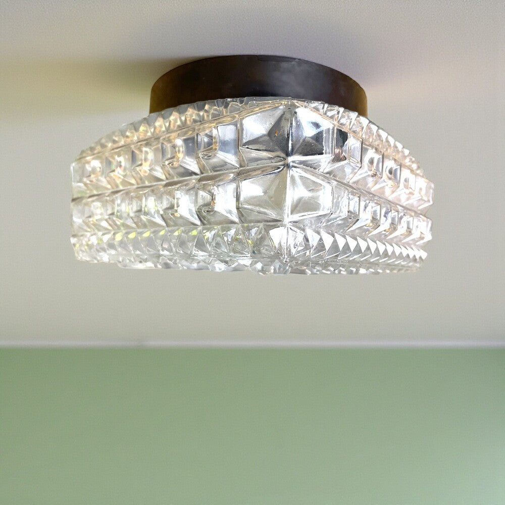 Square Glass Flush Mount Light