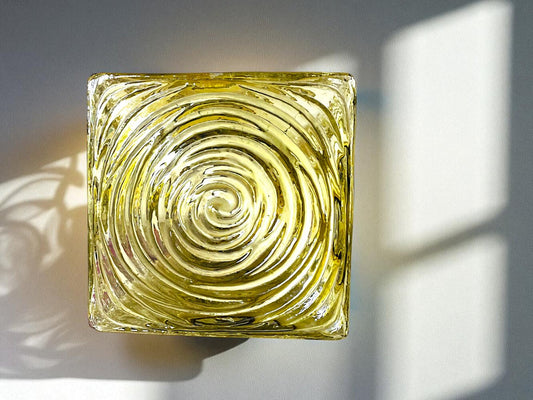 Green swirl glass flush mount light