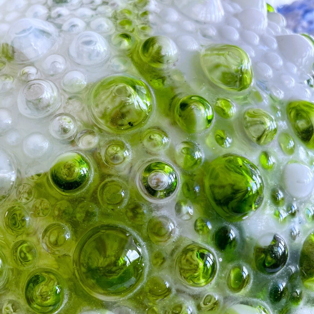 Hand-blown Textured Art Glass Chandelier