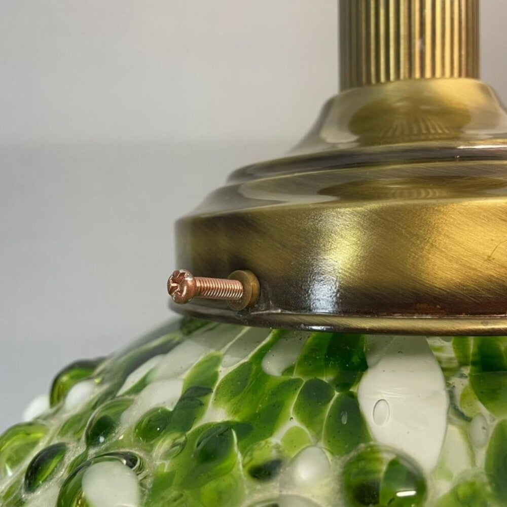Hand-blown Textured Art Glass Chandelier