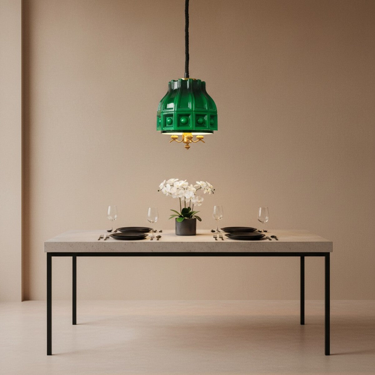 Green light fixture by Helena Tynell for Flygsfors