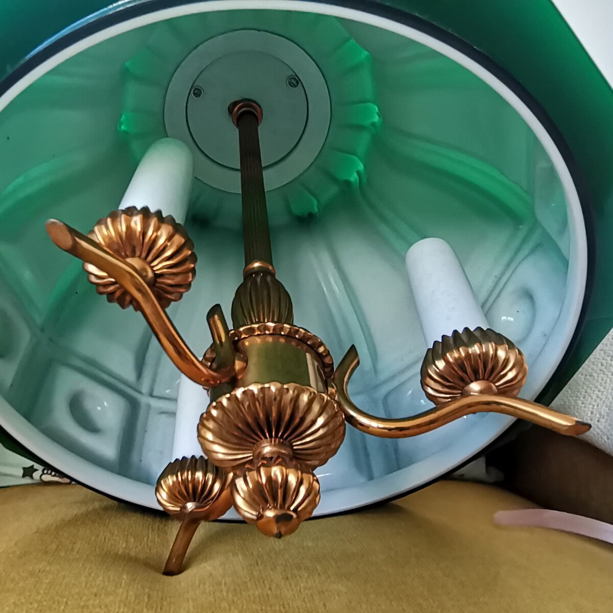 Green light fixture by Helena Tynell for Flygsfors