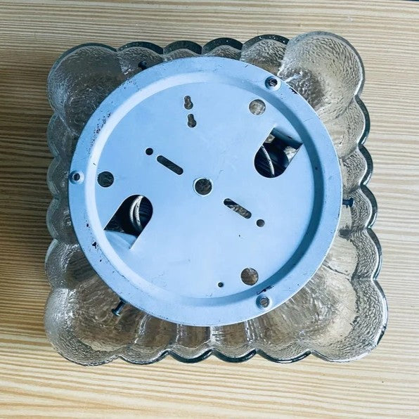 Square glass flush ceiling mount light