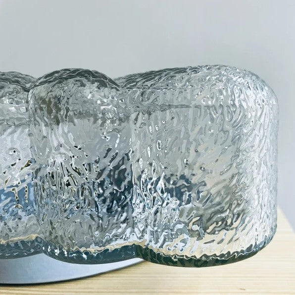 Square glass flush ceiling mount light