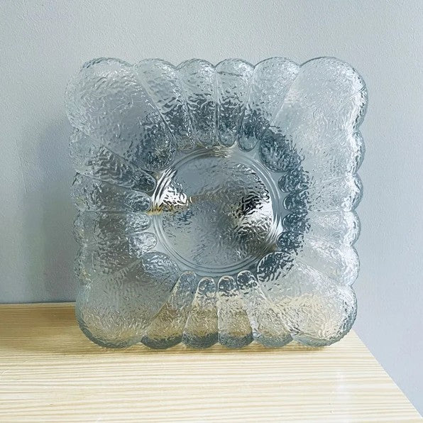 Square glass flush ceiling mount light
