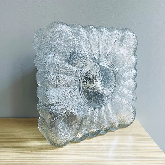 Square glass flush ceiling mount light