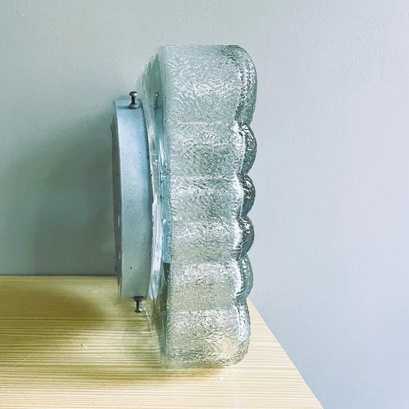 Square glass flush ceiling mount light