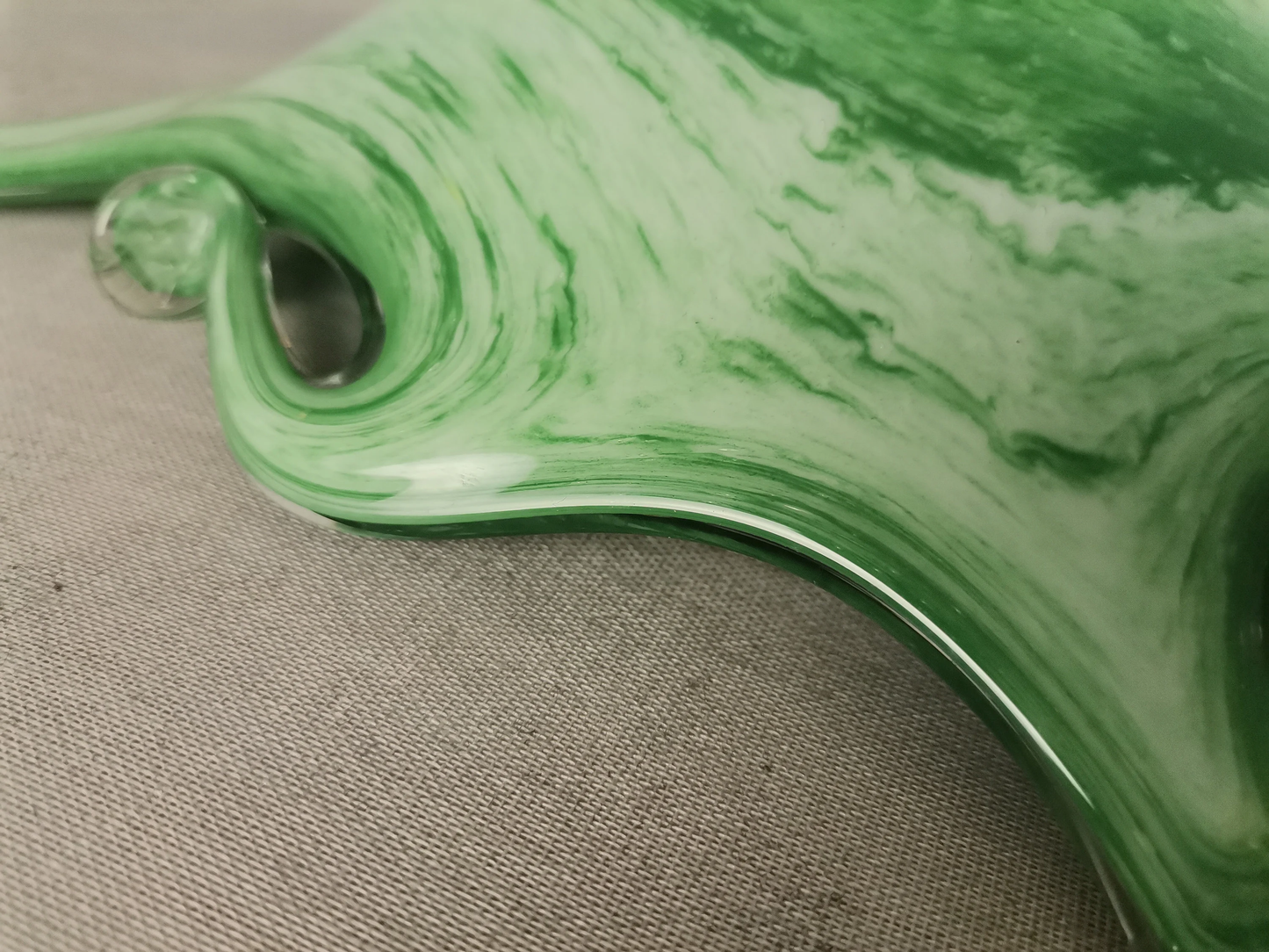 Green Murano Glass sterling silver 925 vase