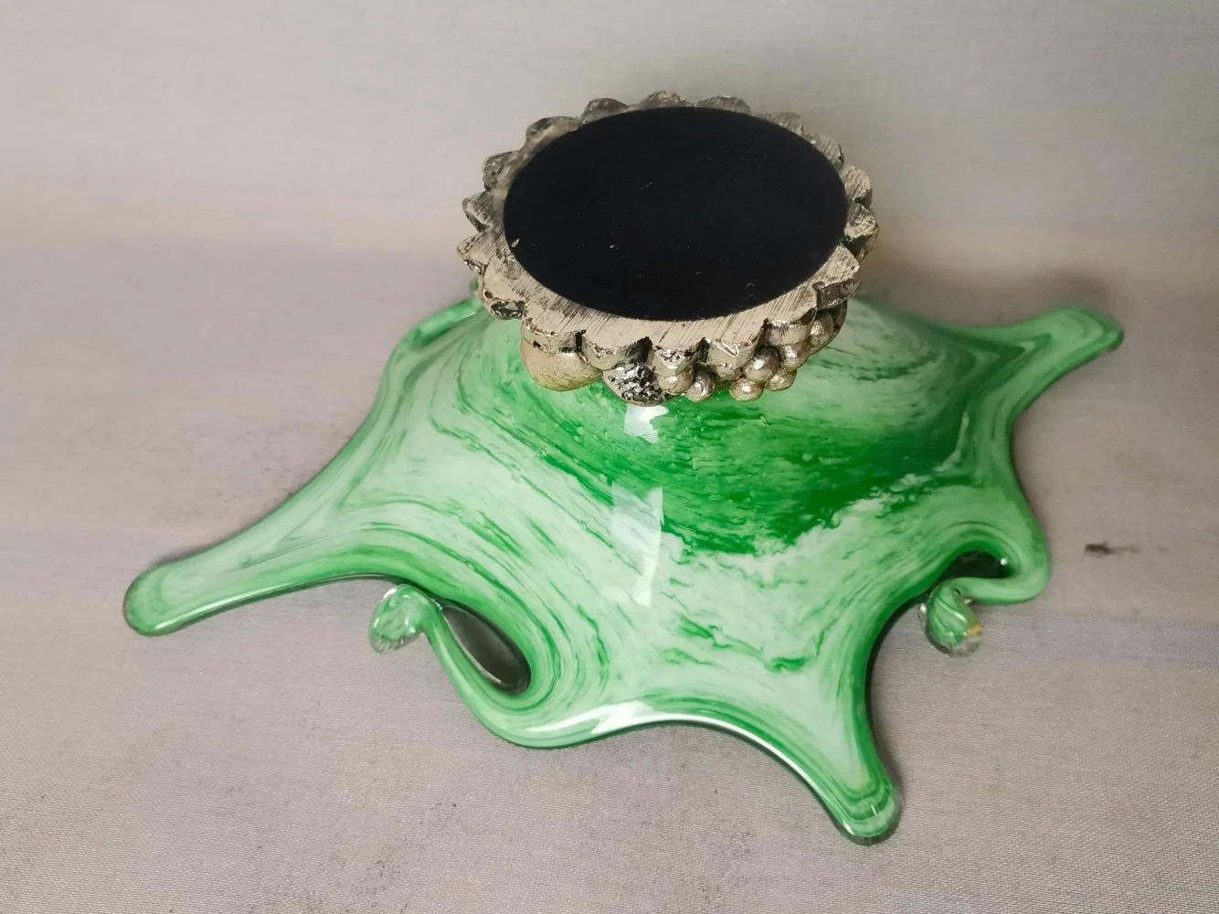 Green Murano Glass sterling silver 925 vase