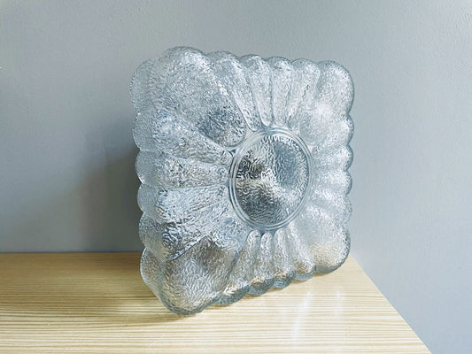 Square glass flush ceiling mount light