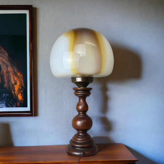 Large wood buffet table lamp