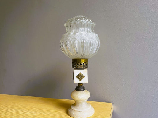 Marble alabaster table lamp