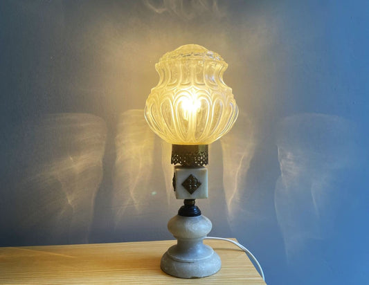 Marble alabaster table lamp