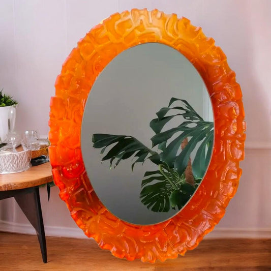 Large Oval backlit wall mirror by Hillebrand