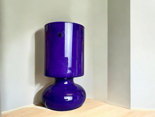 Purple glass Ikea Lykta table lamp