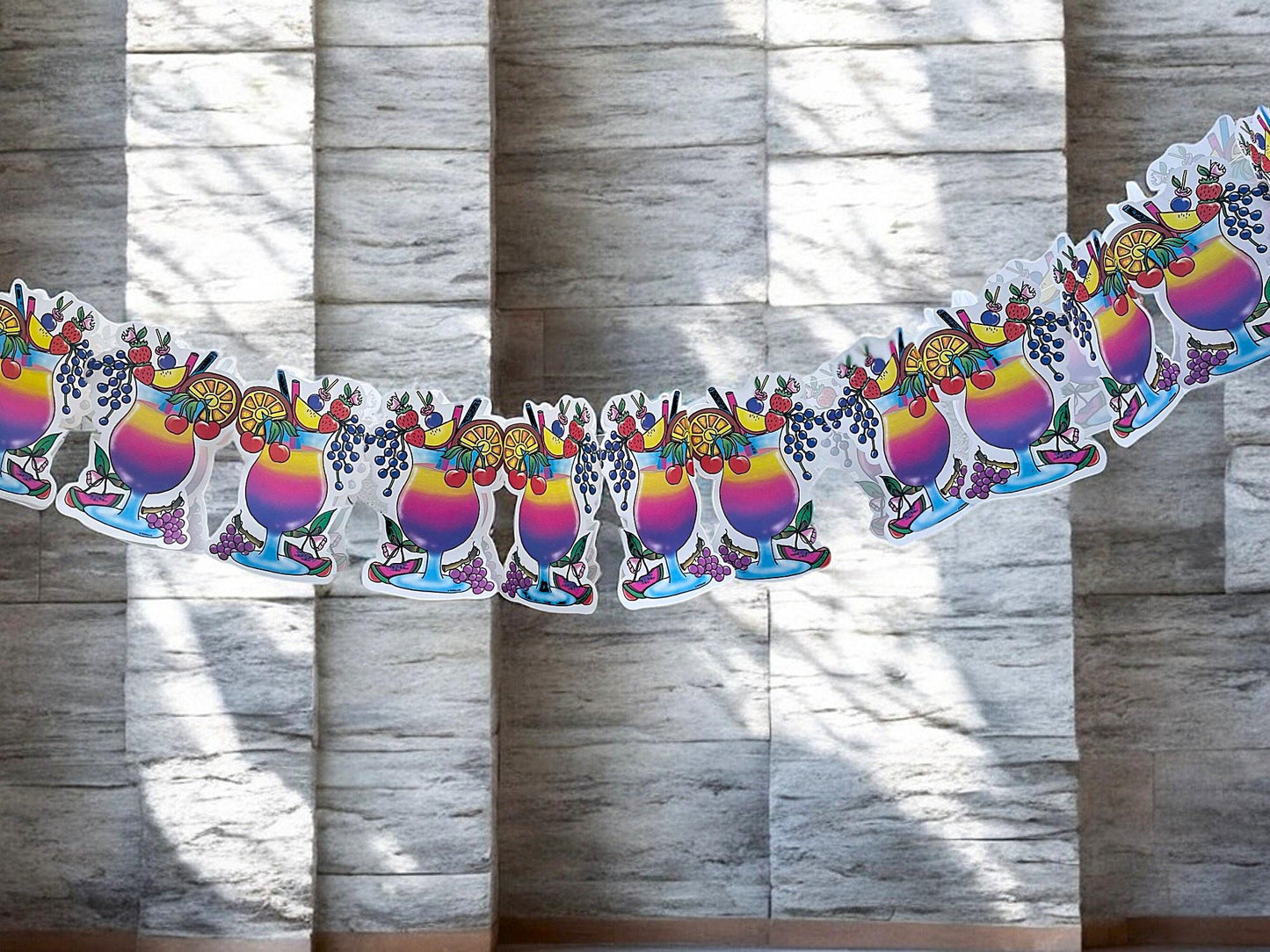 Pack of 4 exotic Party garland Caribbean cocktail summer garden fruit decoration