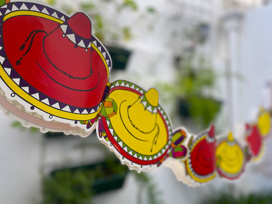 Party garland Mexican sombrero Pack of 4
