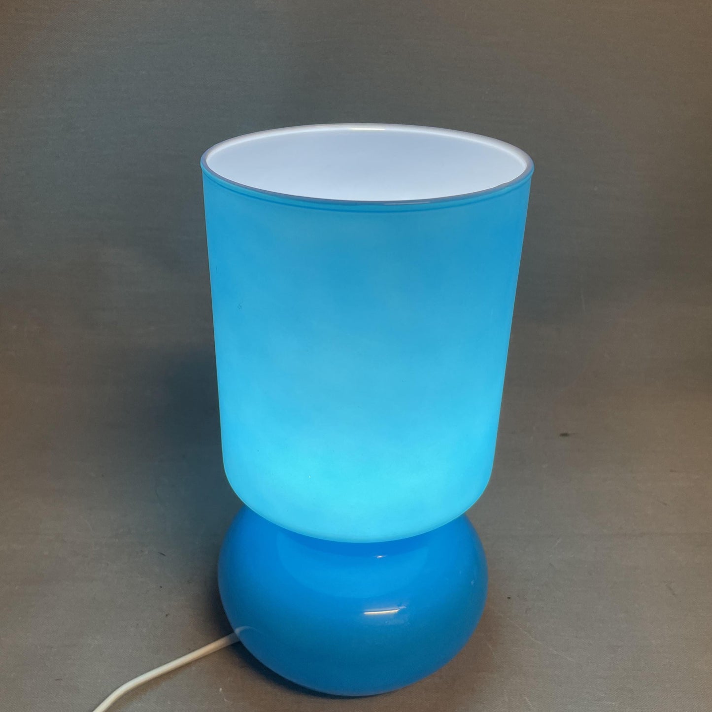 Colorful glass bedside table lamp blue Ikea Lykta