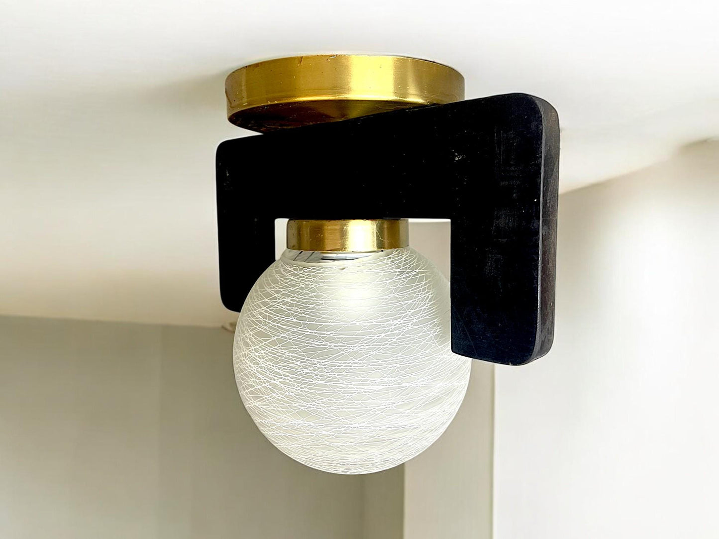 Flush ceiling mount light lights fixtures Spanish Mid Century Modern