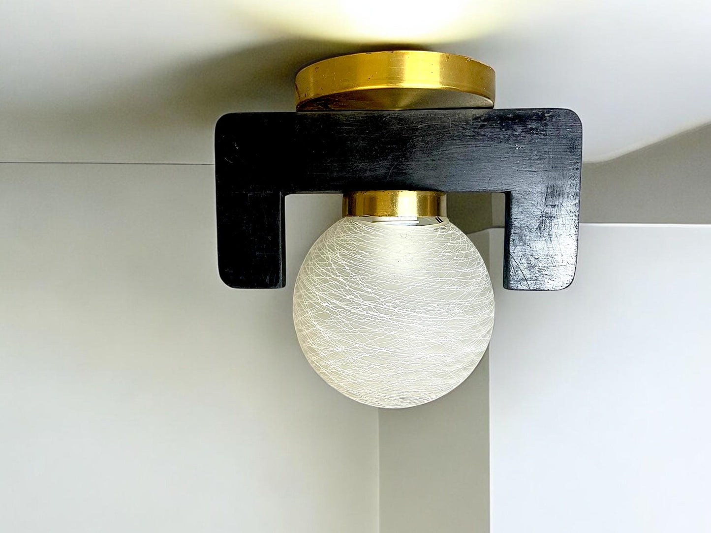 Flush ceiling mount light lights fixtures Spanish Mid Century Modern