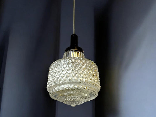 Mid Century hobnail glass hanging lamp