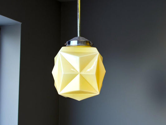 Art Deco bedroom ceiling lamp mid century opaline glass hanging light fixtures
