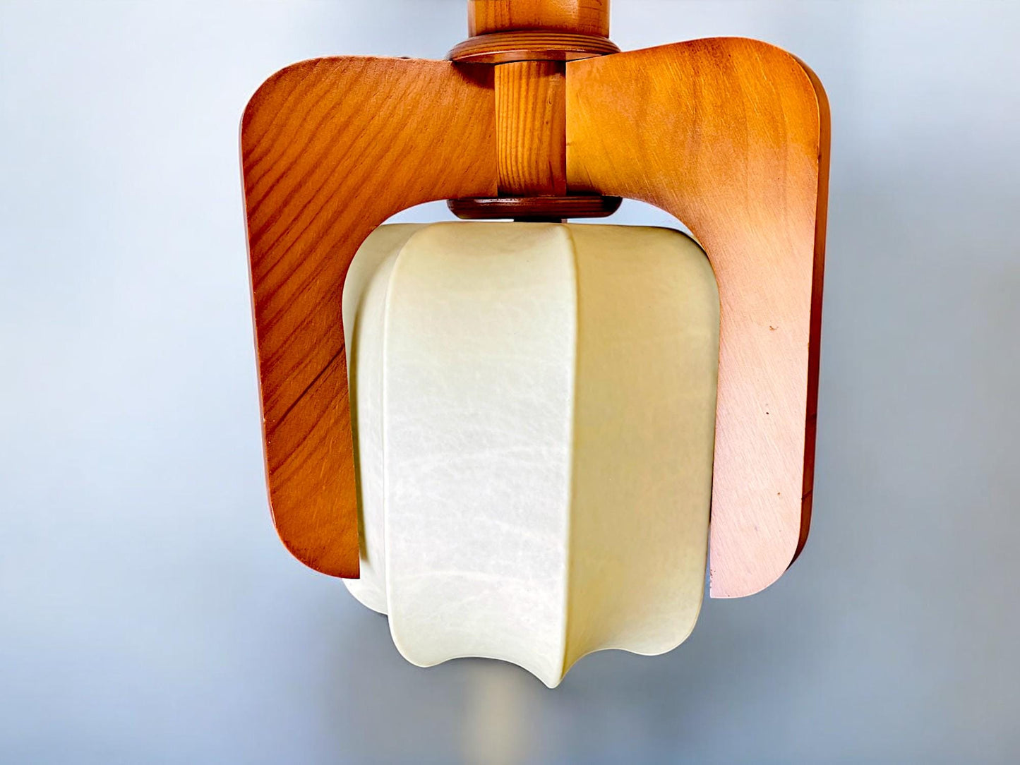 Mid century modern wood pendant light small wooden chandelier