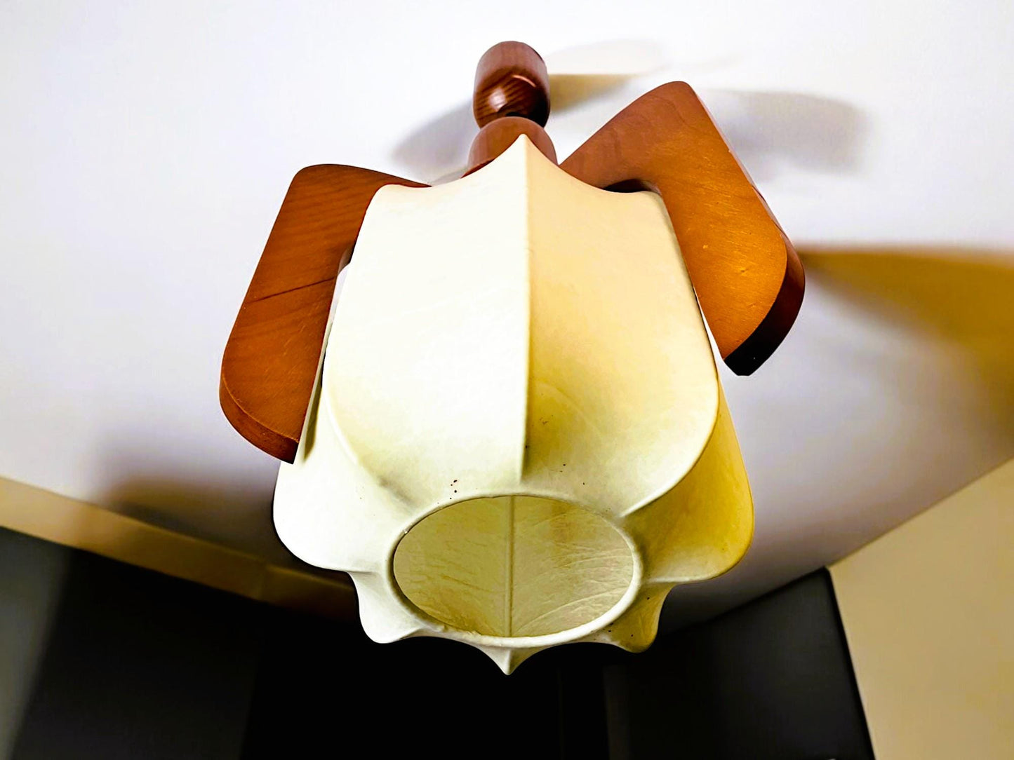 Mid century modern wood pendant light small wooden chandelier