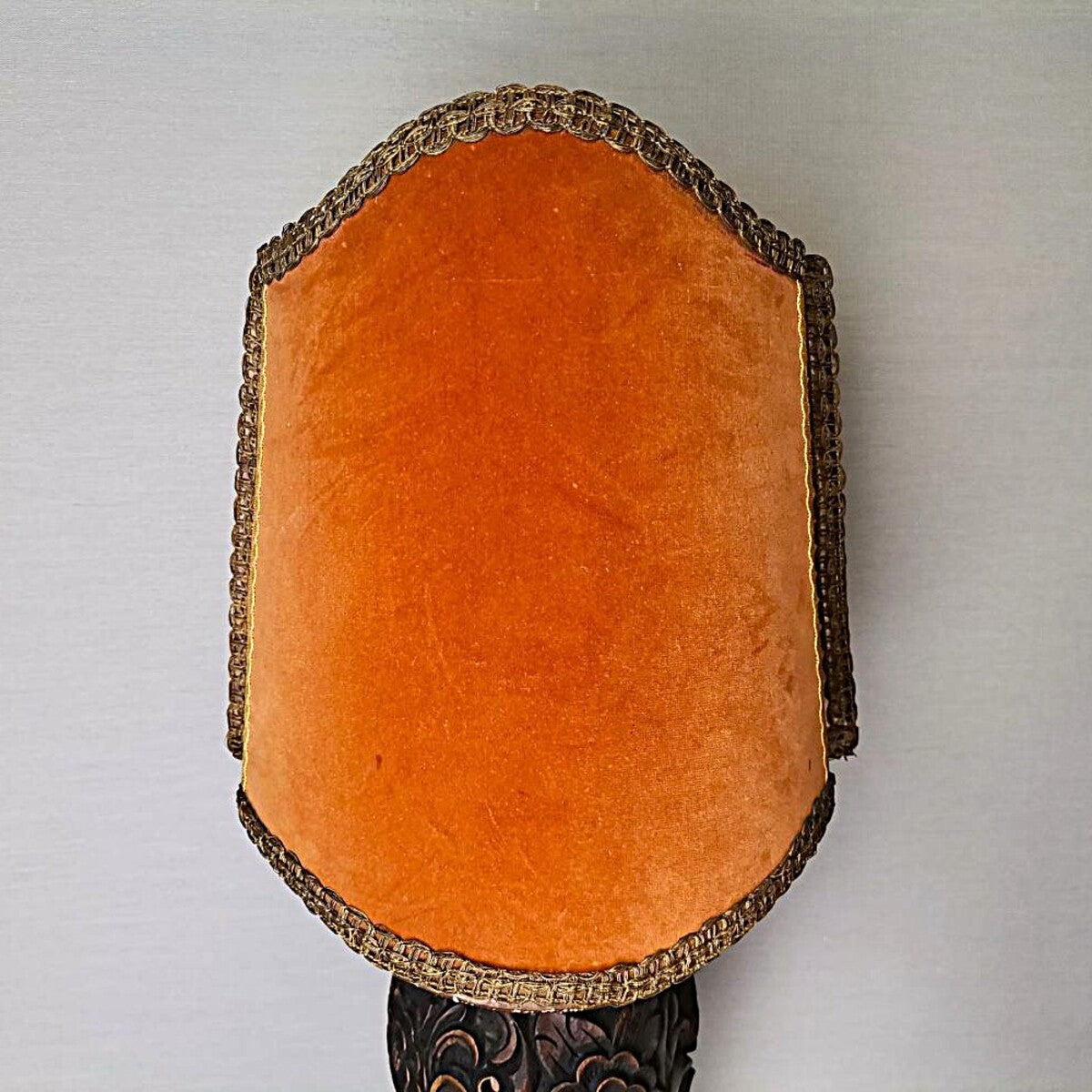Large carved wood buffet table lamp