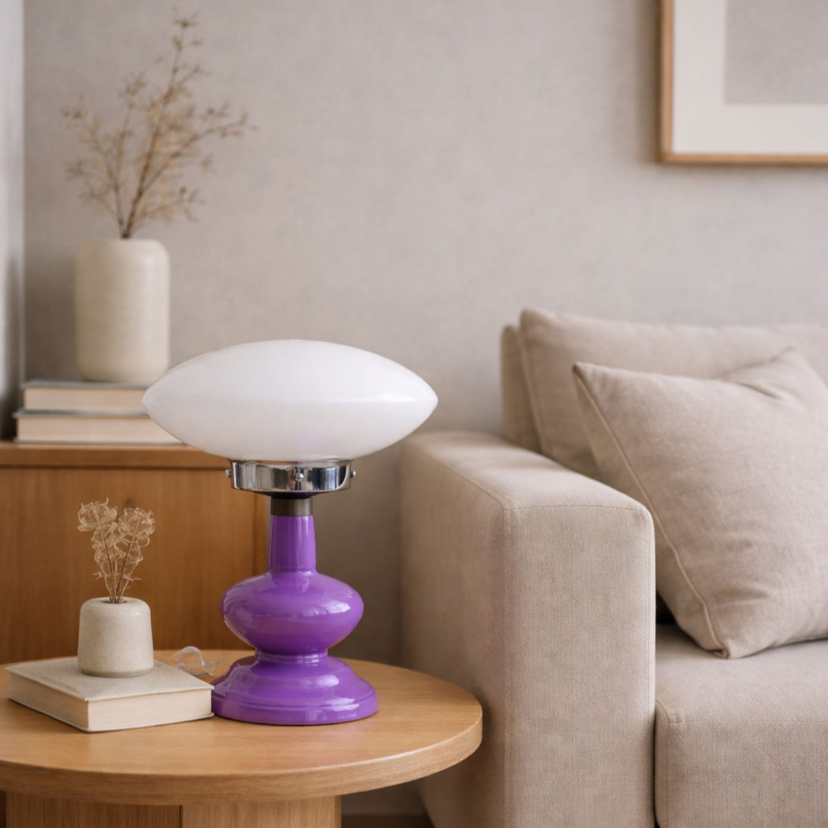 Mid-century Table Lamp with Sculptural Base