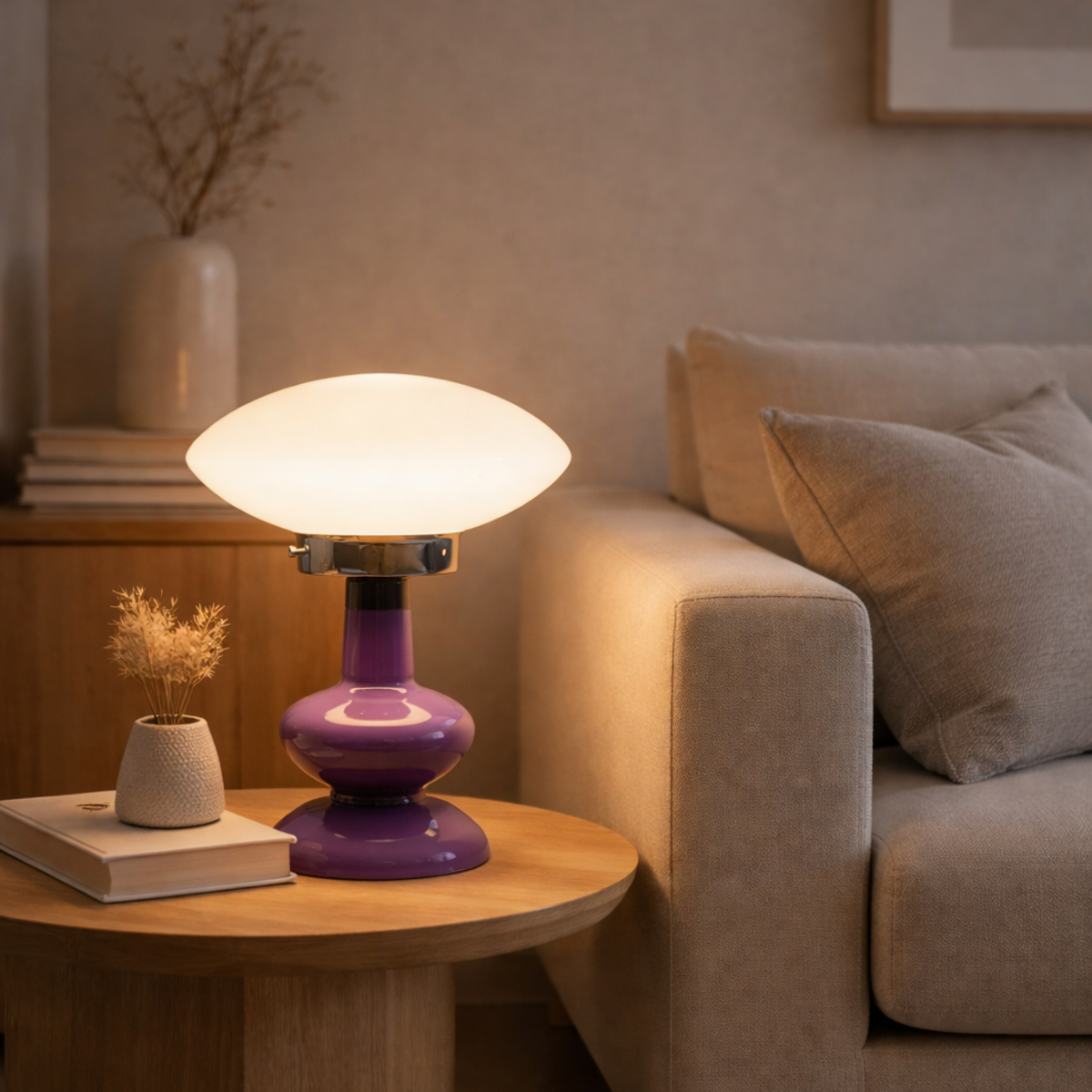 Mid-century Table Lamp with Sculptural Base