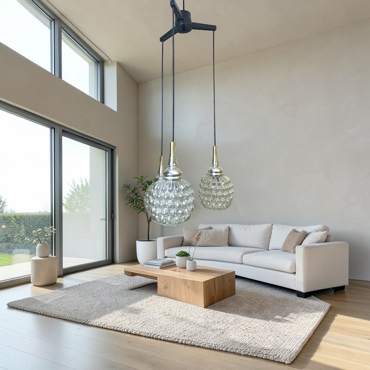 Modern Cascading Glass Chandelier