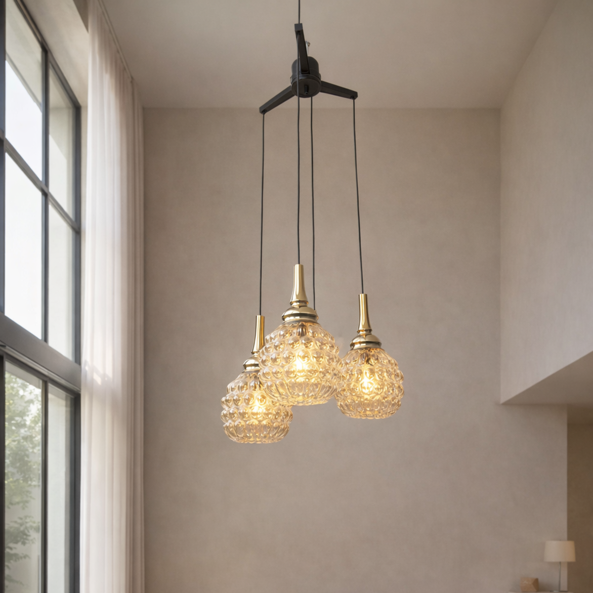 Modern Cascading Glass Chandelier