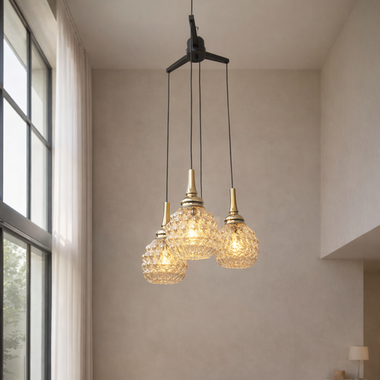 Modern Cascading Glass Chandelier