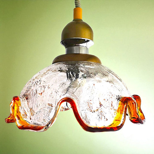 Retractable Murano glass pendant lamp