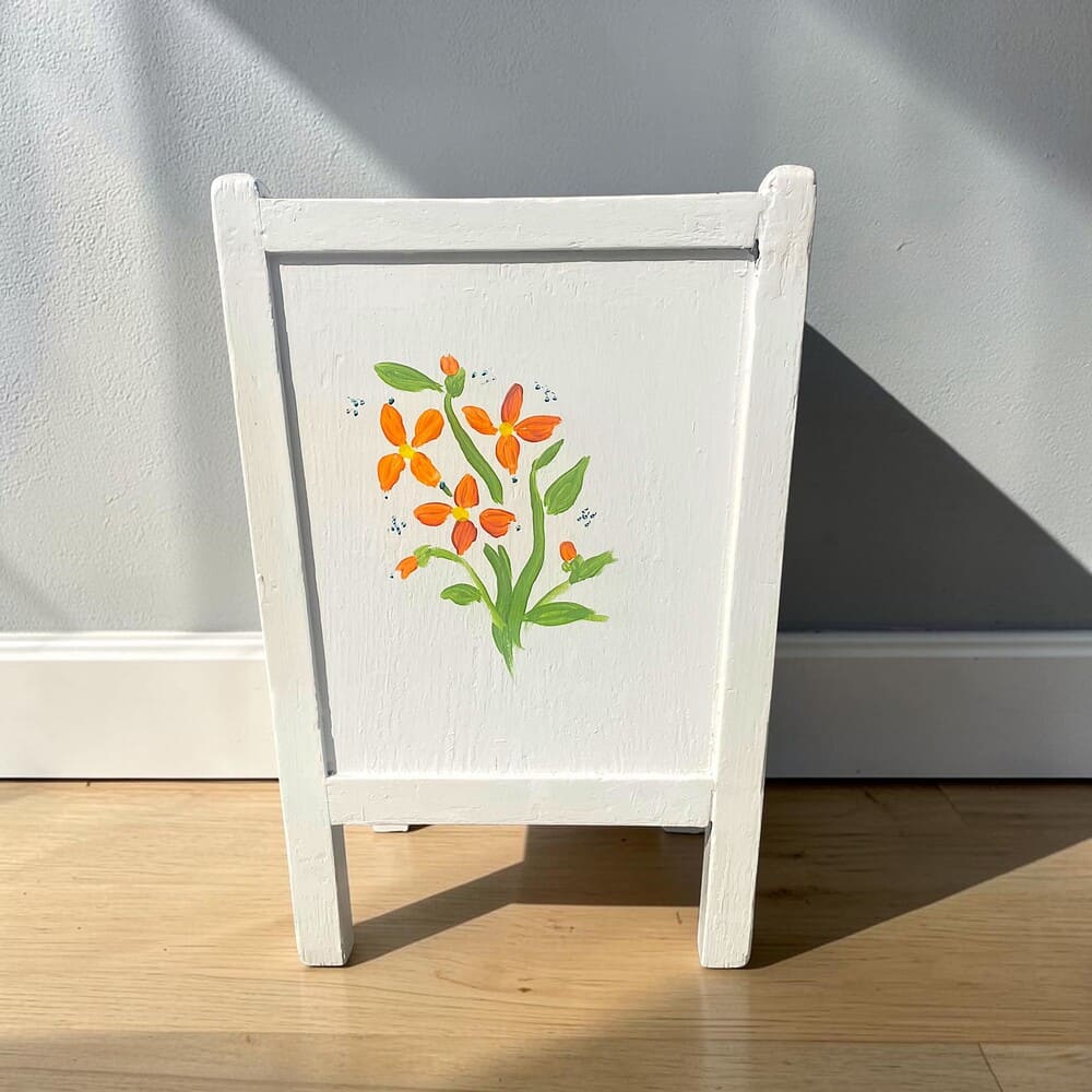 Olaio Wooden Hand Painted Planter