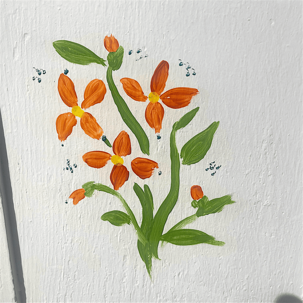 Olaio Wooden Hand Painted Planter