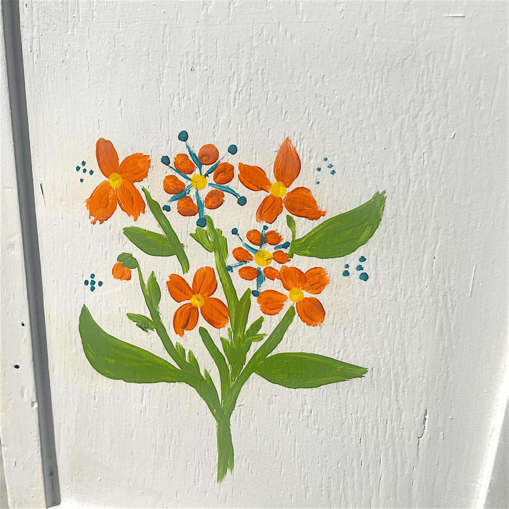 Olaio Wooden Hand Painted Planter