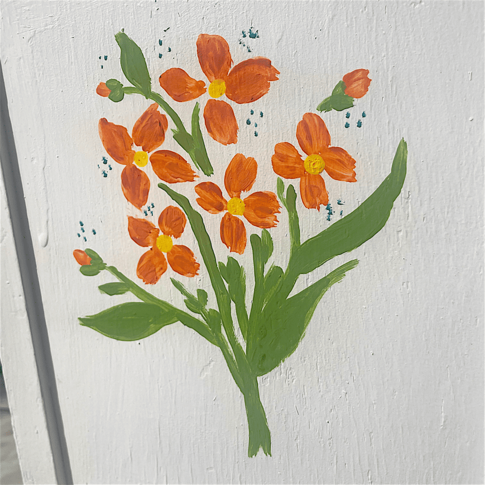 Olaio Wooden Hand Painted Planter