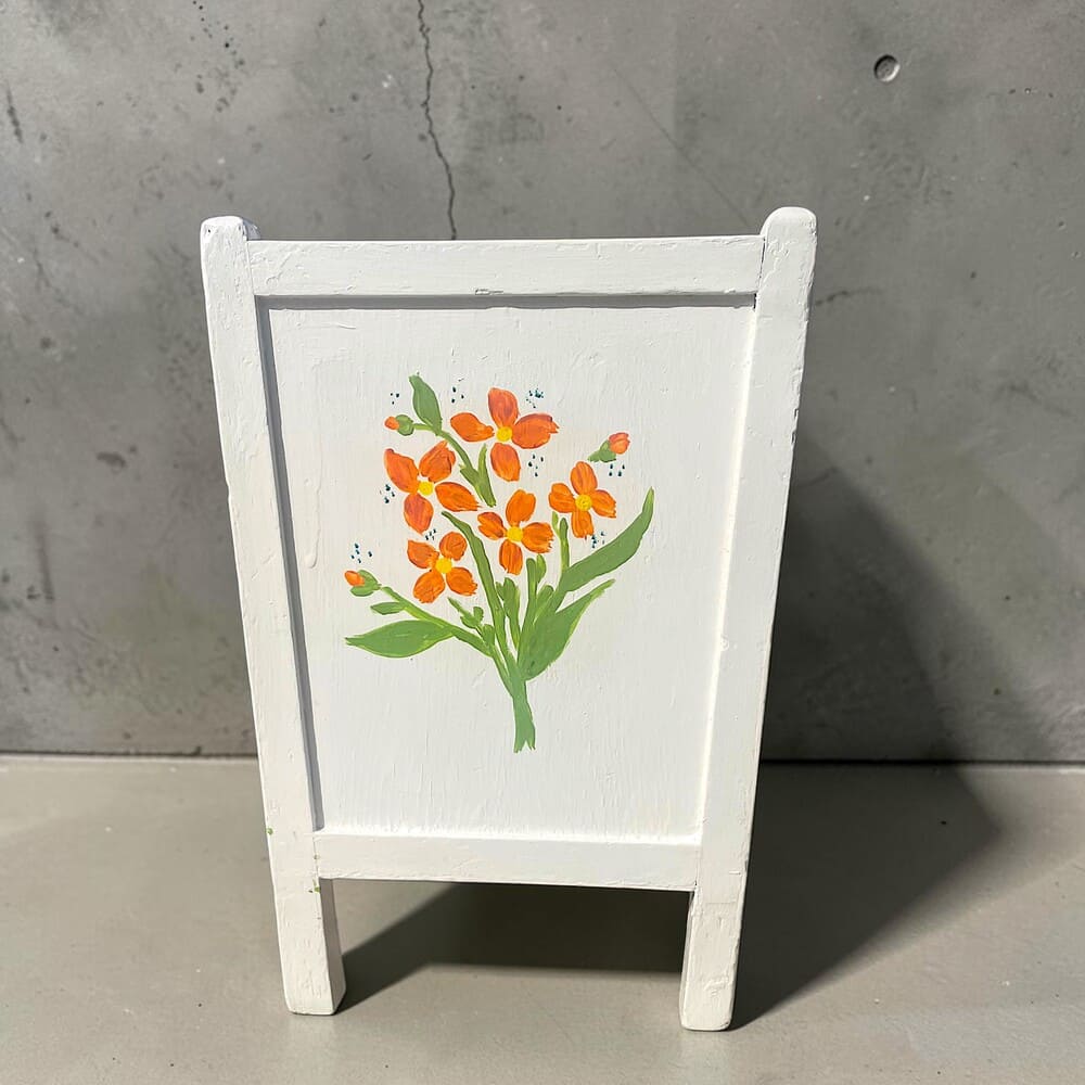Olaio Wooden Hand Painted Planter