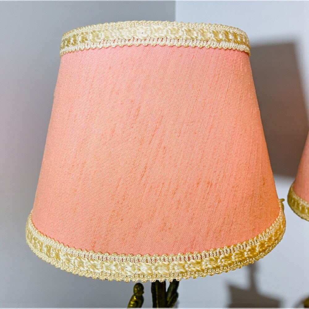 Pair Brass Bird Table Lamps
