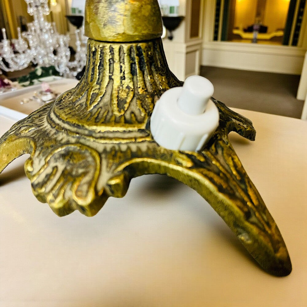 Pair Brass Bird Table Lamps