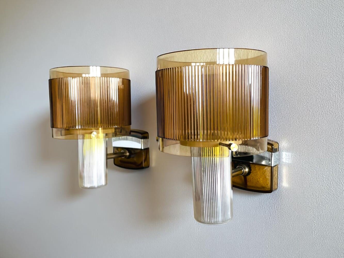 Pair of brown wall sconces