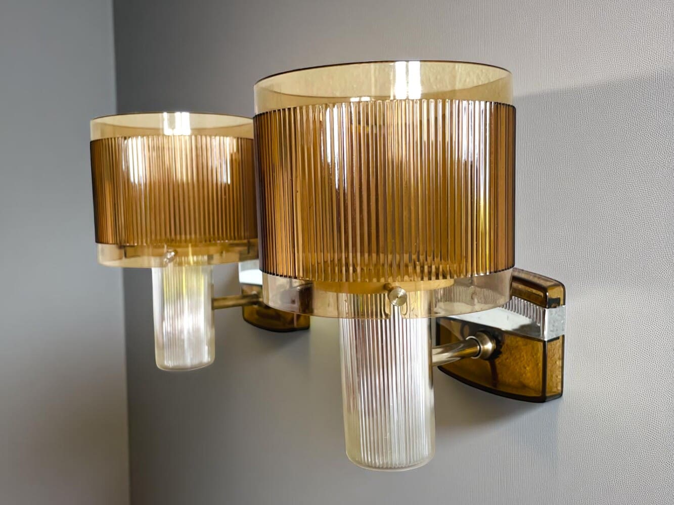 Pair of brown wall sconces