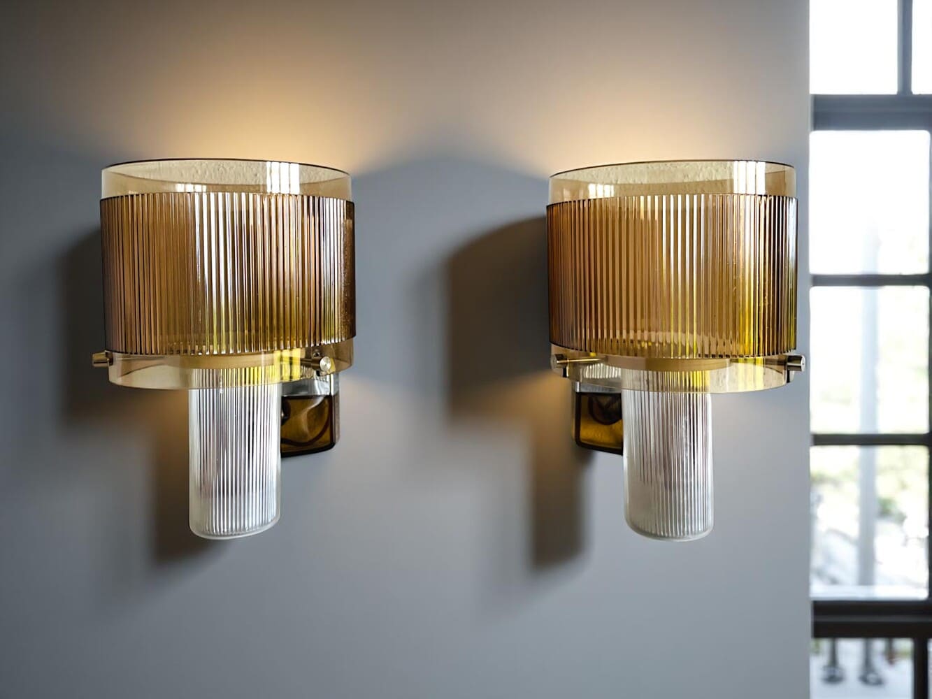 Pair of brown wall sconces