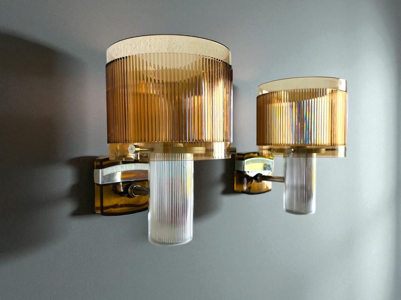 Pair of brown wall sconces