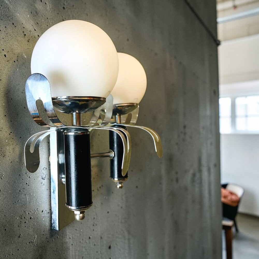 Pair Brutalist Wall Sconces
