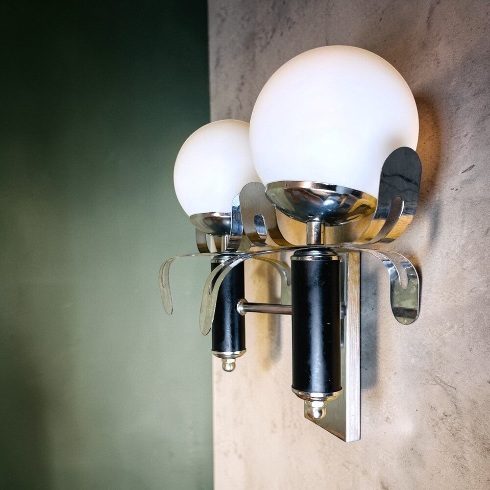 Pair Brutalist Wall Sconces
