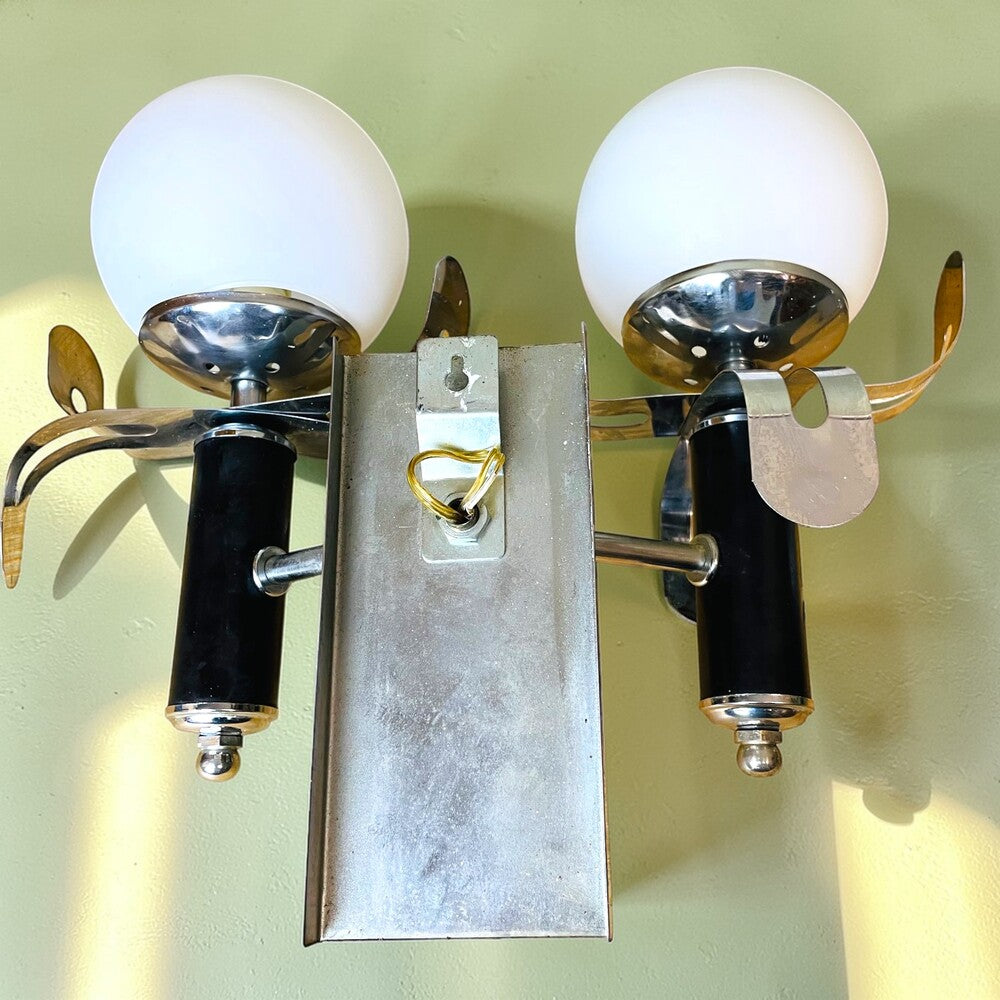 Pair Brutalist Wall Sconces